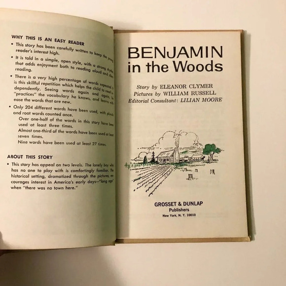 Vtg 1962 Benjamin In The Woods  by Eleanor Clymer Easy Reader HC - Picture 7 of 15